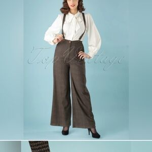 Collectif Glinda 40s Pinup Trouser Suspender Pants, XL